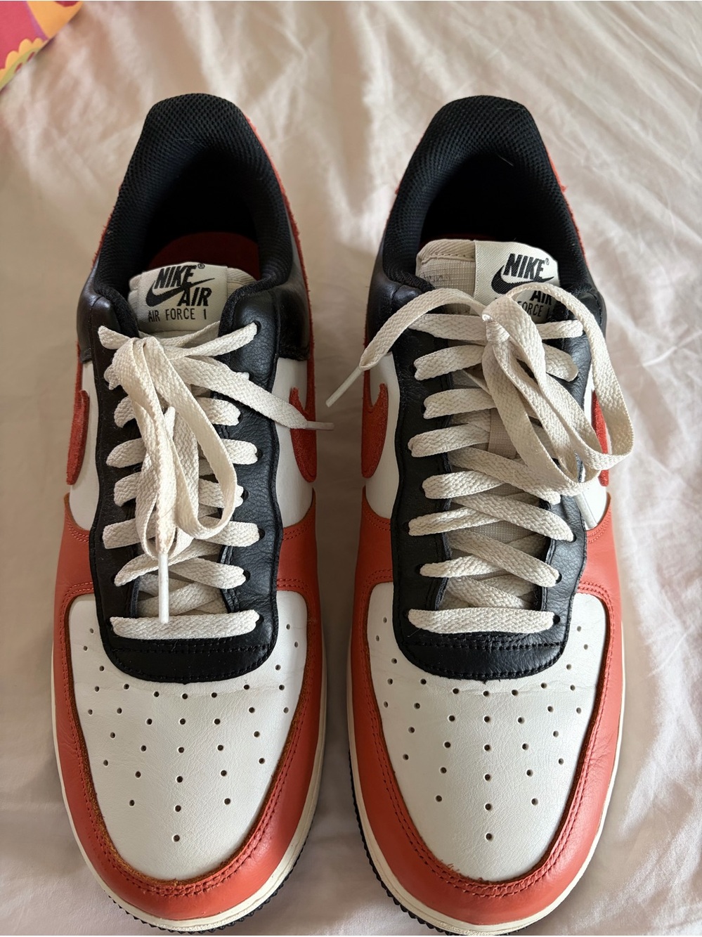 Nike Men’s Air Force 1 Sneakers - White/Black/Orange. Size 11. NWOT. No box.